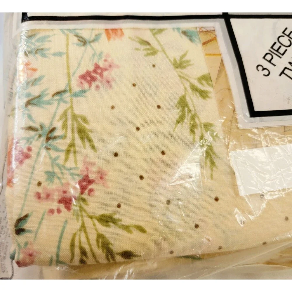 Vintage Lady Pepperell 3 Piece Twin Set Sheet Garden Grove Pattern No Iron NEW